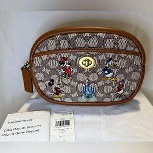 Disney Coach Camera Bag Signature Textile Jacquard Mickey Mouse Embroidery